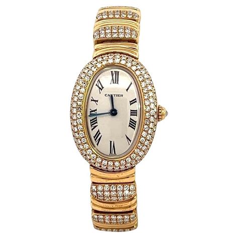 cartier bangle watch|cartier baignoire diamond watch.